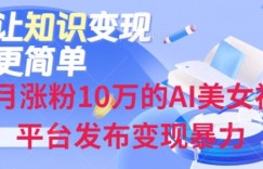 一个月涨粉10万的AI美女视频6平台发布变现暴力