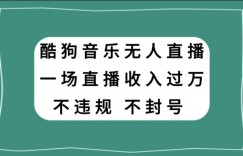 酷狗音乐无人直播，一场直播收入过万，可批量做