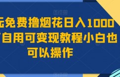 0元免费撸烟花日入1000+可自用可变现教程小白也可以操作，永久免费更新链接