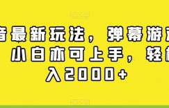 抖音最新玩法，弹幕游戏直播，小白亦可上手，轻松日入2000+