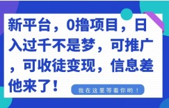 不要再花冤枉钱了，0撸项目，每天坚持，稳定1000+