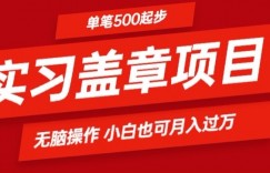 实习代盖章项目一单500起普通人可落地项目小白也可轻易上手