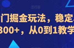 AI冷门掘金玩法，稳定单日300+，从0到1教学