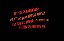 价值2980的CPA掘金项目大揭秘，号称当天收益200+，不见收益包赔双倍