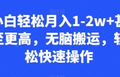 小白轻松月入1-2w+甚至更高，无脑搬运，轻松快速操作