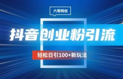 抖音引流创业粉新玩法，日引100+很轻松，可放大