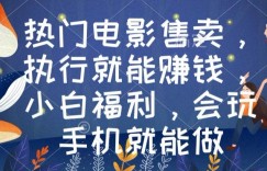热门电影售卖，执行就能赚钱，小白福利，会玩手机就能做