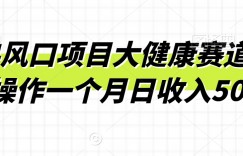 2024风口项目大健康赛道，实战操作一个月日收入500+