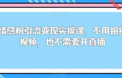 情感粉引流变现实操课，不用拍摄视频，也不需要开直播
