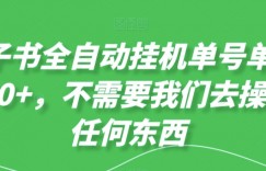 电子书全自动挂机单号单日50+，不需要我们去操作任何东西