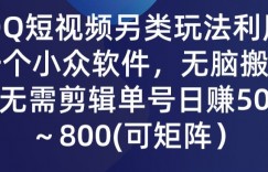 QQ短视频另类玩法，利用一个小众软件，无脑搬运，无需剪辑单号日赚500～800(可矩阵）