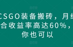 CSGO装备搬砖，月综合收益率高达60%，你也可以