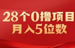 28个0撸小项目，实测一天搞了500+，小白做好了也可以轻松月入五位数