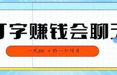 全网独家打字赚钱会聊天就行，小白轻松好上手，简单无脑，有手就行的，一天200