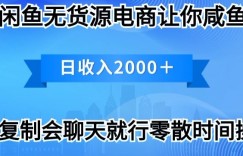 2024闲鱼无货源电商让你咸鱼翻身日收入2000+
