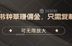 小红书种草赚佣金，只需复制粘贴，可无限放大
