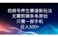 视频号养生赛道新玩法，无需剪辑条条原创，只需一部手机即可操作