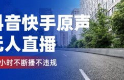 抖音快手原声无人直播，24小时不断播不违规不封号，实现睡后收入