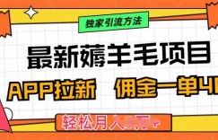 最新薅羊毛项目，利用购物APP拉新，佣金一单40.配合独家引流方法
