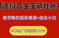 2024小众赛道，抖音宝宝萌娃账号，小白轻松上手