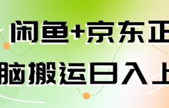 闲鱼+京东正品，无脑搬运赚差价，非常适合新手