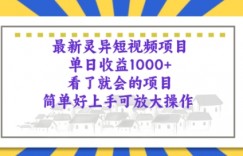 最新灵异短视频项目，看了就会的项目，简单好上手可放大操作