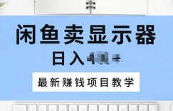 闲鱼卖显示器，最新赚钱项目教学，一个手机就能开始操作