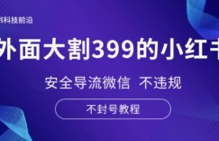 外面大割399的小红书安全导流微信 不违规 不封号教程