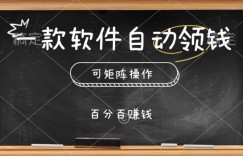 一款软件自动领钱，可矩阵，百分百赚，执行就有收入