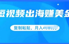 短视频出海赚美金，无脑搬运批量操作，小白轻松掌握