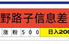 最新《1000个野路子信息差》新玩法，文字视频，单个作品暴粉5000+，小白轻松上手