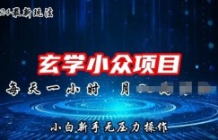 2024年新版玄学小众玩法项目，零门槛高利润，新手小白无压力操作