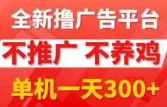 全新手机广告0撸懒人平台，不推广单机都有3张，执行就有跟捡钱一样，简单无脑稳定可批量