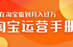 淘宝运营教学手册在淘宝卖这个品可以让你做到日入几张+新手小白轻松上手