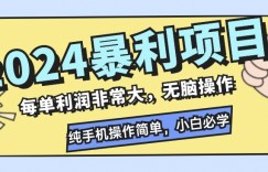 2024暴利项目，闲鱼无货源，每单利润非常大，无脑操作，小白必学