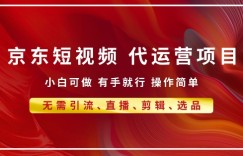 京东带货代运营 年底翻身项目，小白有手就行，月入8k