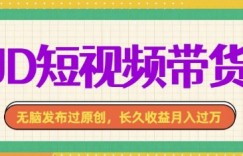 最新JD短视频带货， 无脑发布过原创，长久收益月入过万，有手就行！