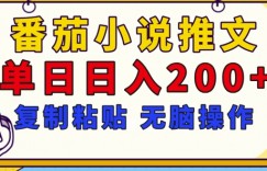 【揭秘】番茄小说推文，复制粘贴，单日日入200+，无脑操作(附详细教程)