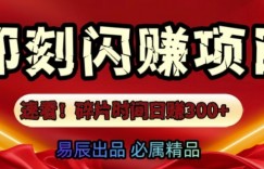 速看!零门槛即刻闪赚副业项目，轻松用碎片时间日入3张