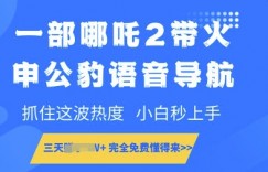 一部哪吒2带火申公豹语音导航，抓住这波热度，小白秒上手，完全免费懂得来