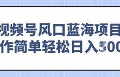 视频号风口蓝海项目，中老年人的流量密码，操作简单轻松日入多张