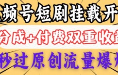 2025视频号短剧内测挂载开白权限，分成+付费双重收益，秒过原创流量爆炸，小白有手就会