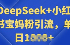 用 DeepSeek + 小红书做搬运工，每天 2 小时，引流宝妈粉月变现过W