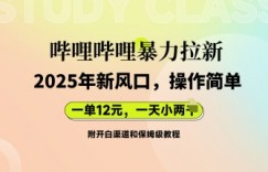 哔哩哔哩暴力拉新：2025年新风口，一单12元，一天数张(附开白渠道和保姆级教程)