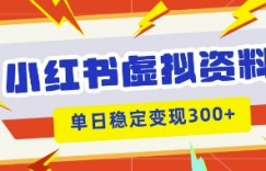 小红书虚拟项目新玩法，私域变现多张，教程+资料