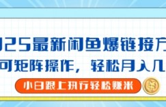 2025闲鱼最新爆链接玩法，可矩阵操作，轻松月入过W