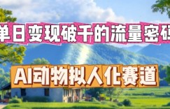 单日变现破k的流量密码，AI动物拟人化赛道