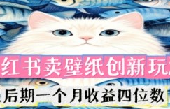 小红书卖壁纸创新玩法，后期一个月收益四位数