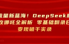流量新蓝海，DeepSeek魔改哪吒全解析，零基础翻录日变现破k实录