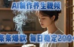 AI制作养生视频，条条爆款，每日稳定2张
